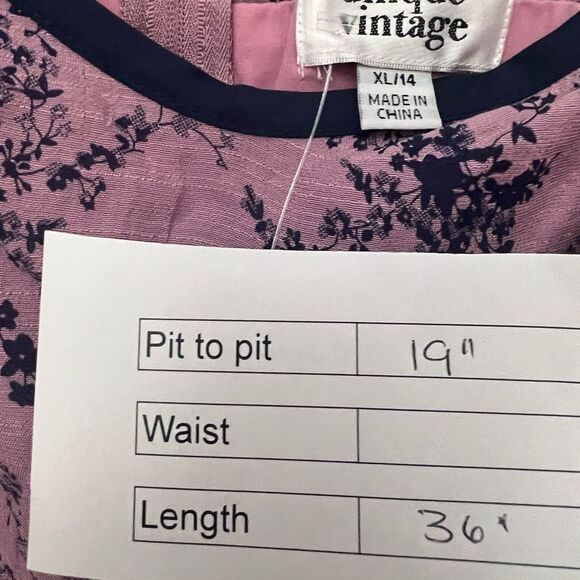 Unique Vintage Pink and Blue Floral Dress - Picture 9 of 9